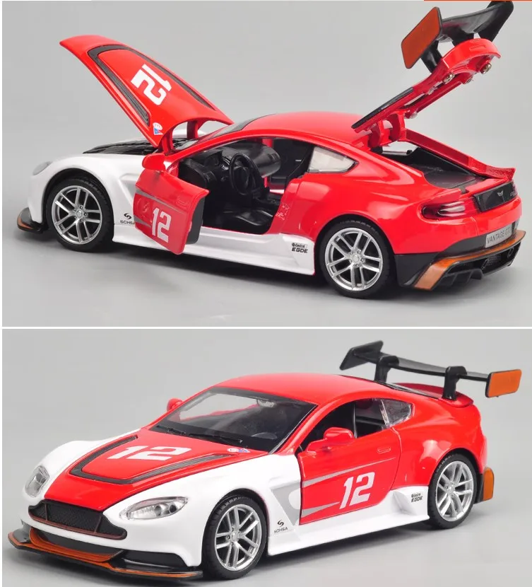 1:32 Масштаб Aston Martin Racing с классными клепками в виде Diecast металлические игрушечной модели с отступить звук светильник гоночный автомобиль Коллекционная модель