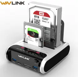 Wavlink SATA HDD 2,5 "3,5" внешний жесткий диск USB 3,0 док-станция 5 Гбит/с Оффлайн клон кардридер для жесткого диска до 10 ТБ