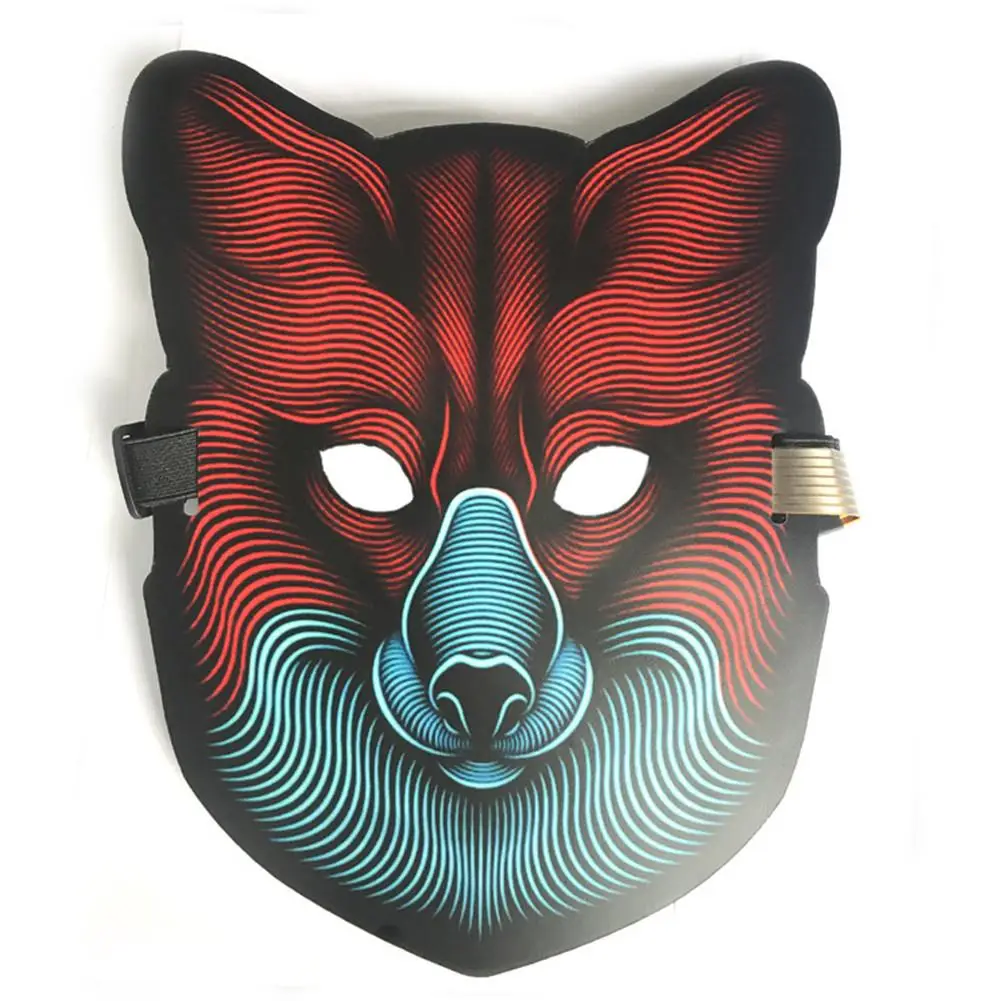 Светодиодная одежда с рисунком маски большие страшные маски холодный светильник Шлем Хэллоуин фестиваль вечерние светящиеся танцевальные устойчивые голосовые активированные музыкальные маски - Цвет: 3
