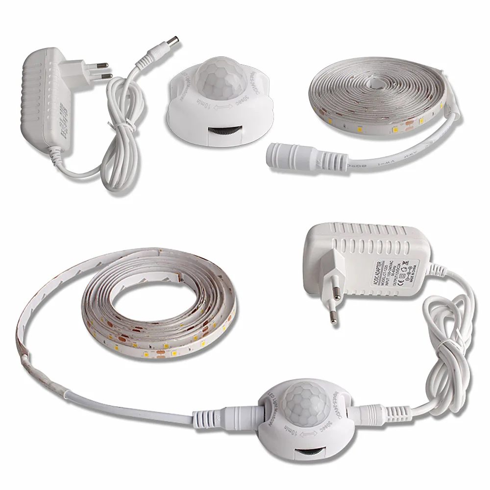  LED Night Light with Motion Sensor 1m 2m LED Strip Waterproof PIR/Light Sensor Night Lamp for Close - 33005536881