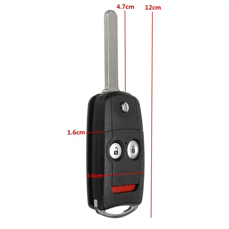 3 кнопки автомобильный пульт дистанционного управления флип Автомобильный Брелок чехол с w/Uncut Blade для Acura для Honda
