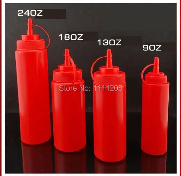 Squeeze Bottle 13OZ 350ml Edible Plastic BBQ sauce bottles Condiment