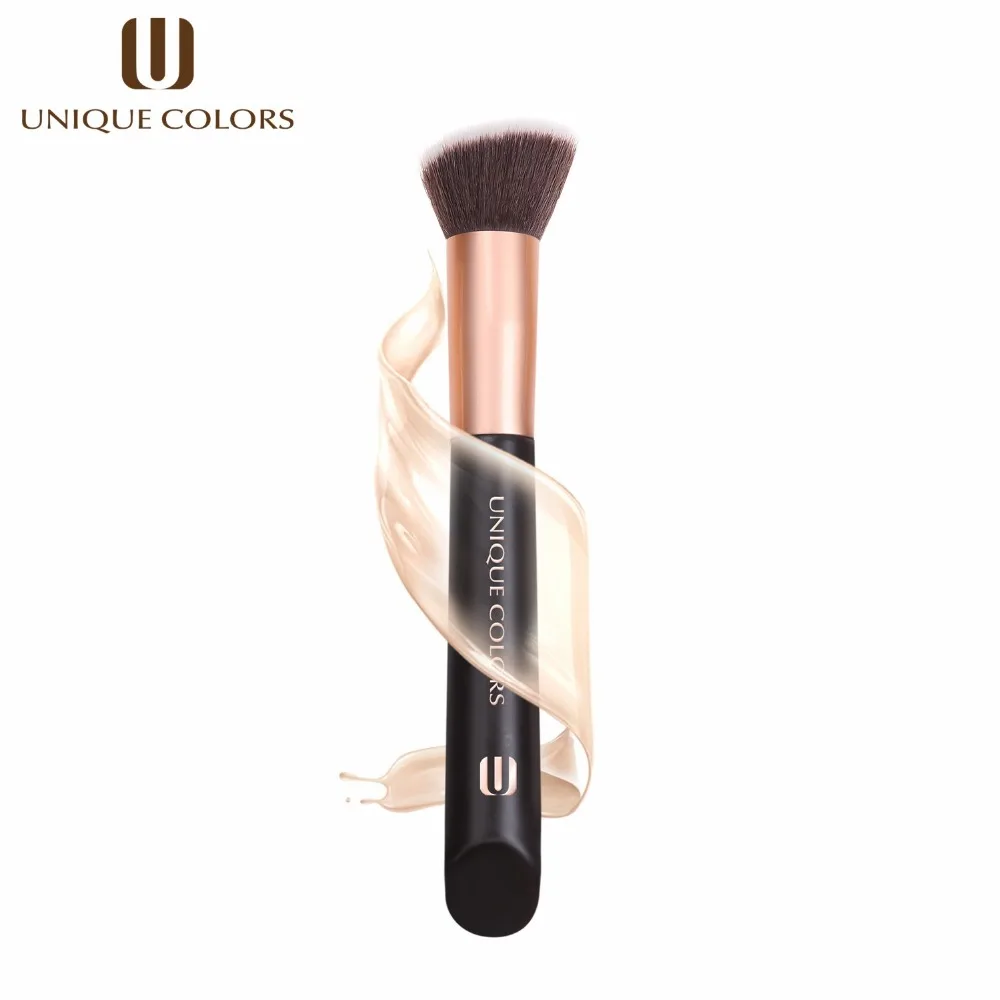 UNIQUE COLORS 1Pcs Makeup Brushes Wood Handle Flat Top Brush Buffer