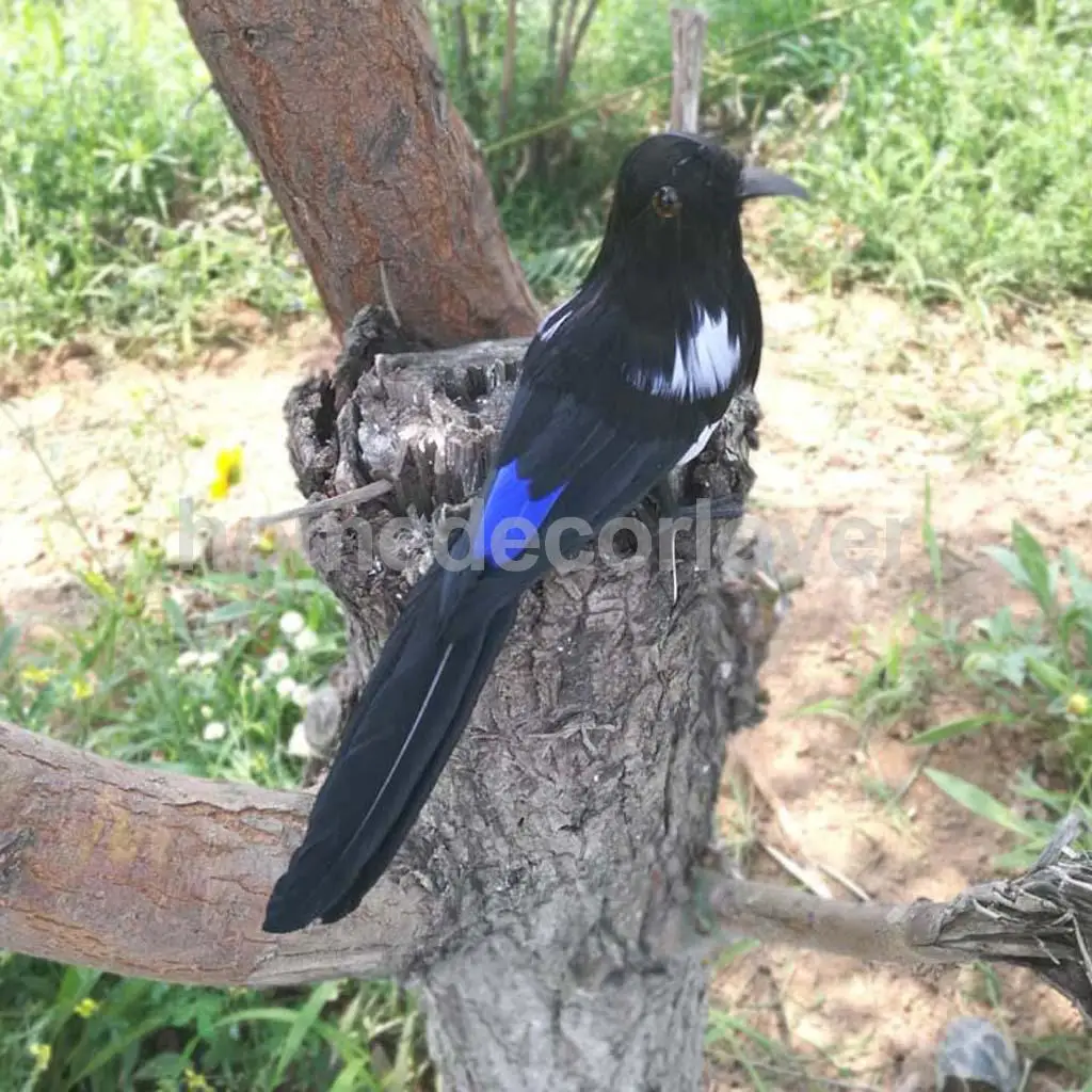 Artificial Realistic Feathered Crow Raven Birds Garden Tree Wedding Decor Photo Props Halloween Decor Craft