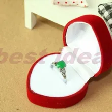 Высокое качество 20 шт./лот романтическое свадебное бархатное кольцо в форме сердца коробка упаковка для украшений кольцо и Подарочная коробка