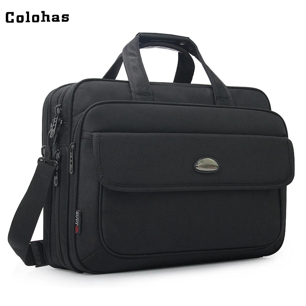 

Top Quality Notebook Handbag Men 15.6 inch Laptop Briefcase Waterproof Oxford Single Shoulder Business Travel Messenger Bag
