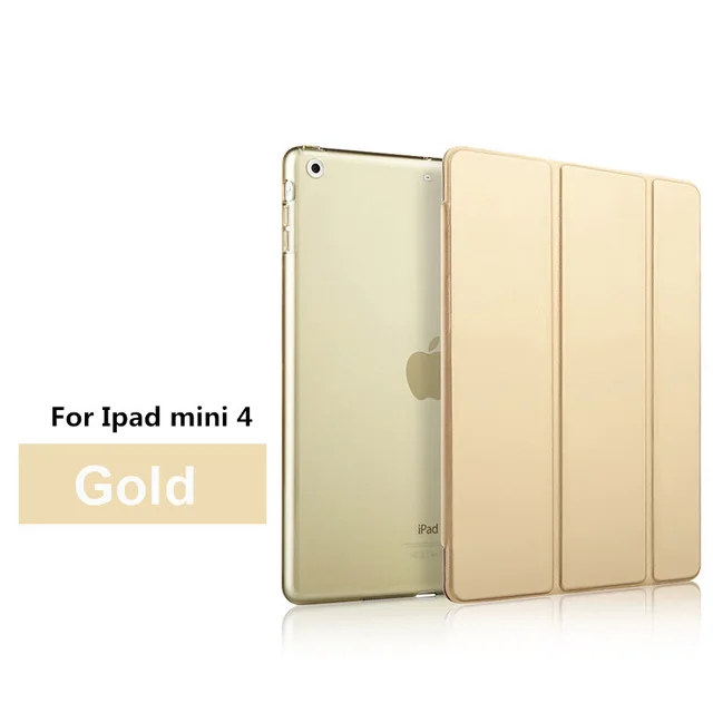 Роскошный чехол для планшета из искусственной кожи с откидной крышкой и подставкой, чехол для Apple Ipad Mini 1 2 3 4 чехлов для Ipad Mini Cuero Fundas - Цвет: Gold for mini 4