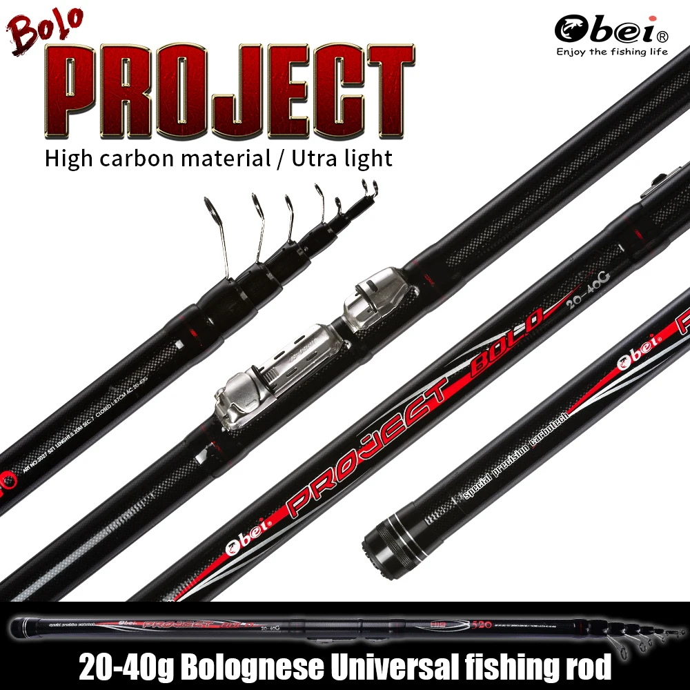 Telescopic Portable Travel Carbon float Bolo Ultra Light Bolognese