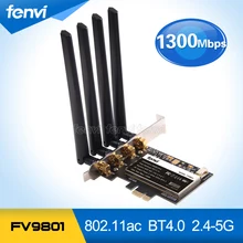Fenvi FV9801 Настольных ПК 802.11AC Wi-Fi 1750 Мбит/С Gigabit Ethernet PCI-E PCi Express Wi-Fi + Bluetooth 4.0 + 4 * 6DBi Антенны Адаптер