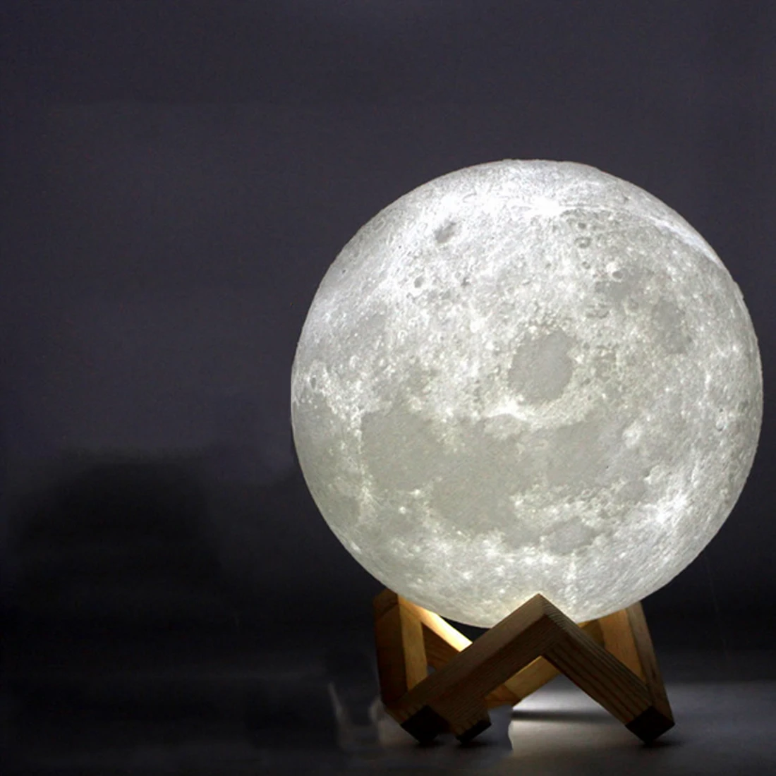 قابلة للشحن 3D طباعة مصباح قمري 2 اللون تغيير اللمس التبديل نوم خزانة ليلة ضوء ديكور المنزل الإبداعية هدية 8 سنتيمتر- 20 سنتيمتر