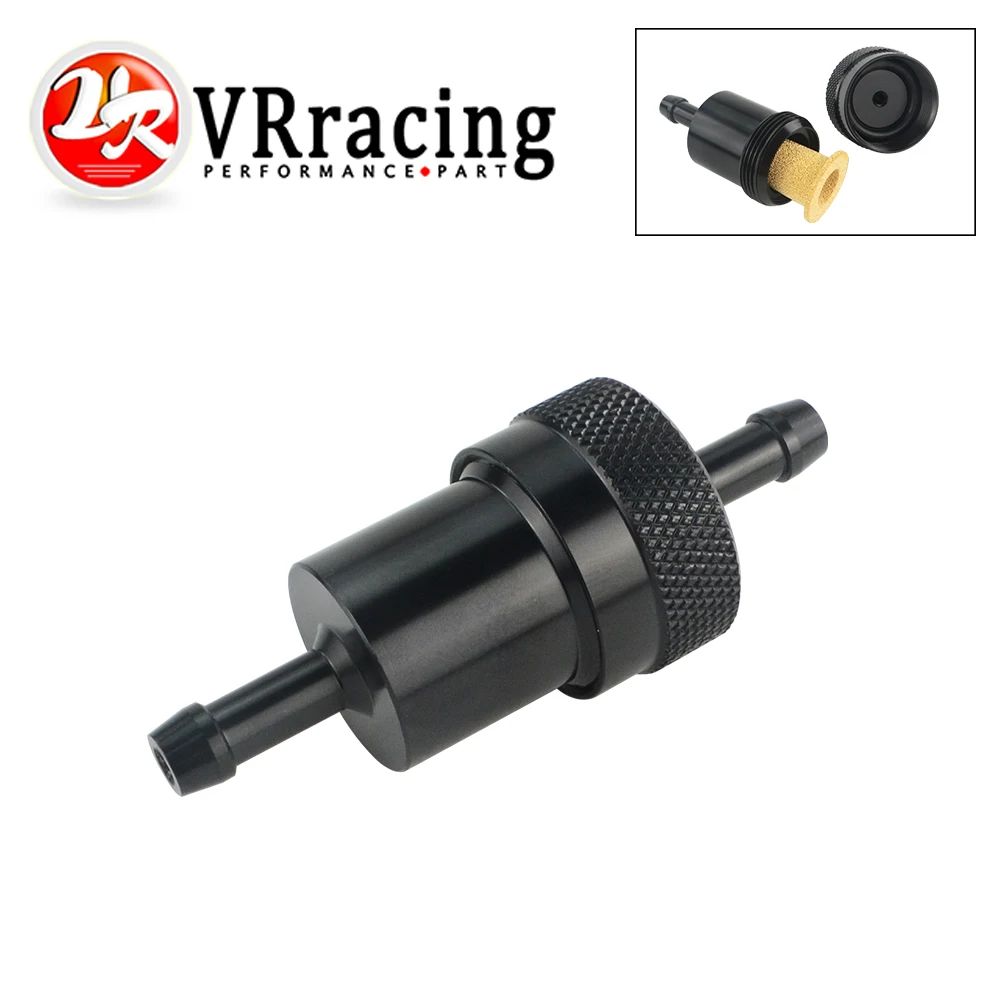 

VR RACING - BILLET ALUMINIUM ANODIZE BLACK FUEL FILTER 1/4" STREET FUEL FILTER VR-SLF0520-04