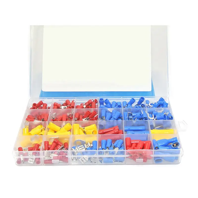 

330pcs Assorted Full Insulated Fork U-type Set Terminals Connectors Assortment Kit Electrical Crimp Spade Ring