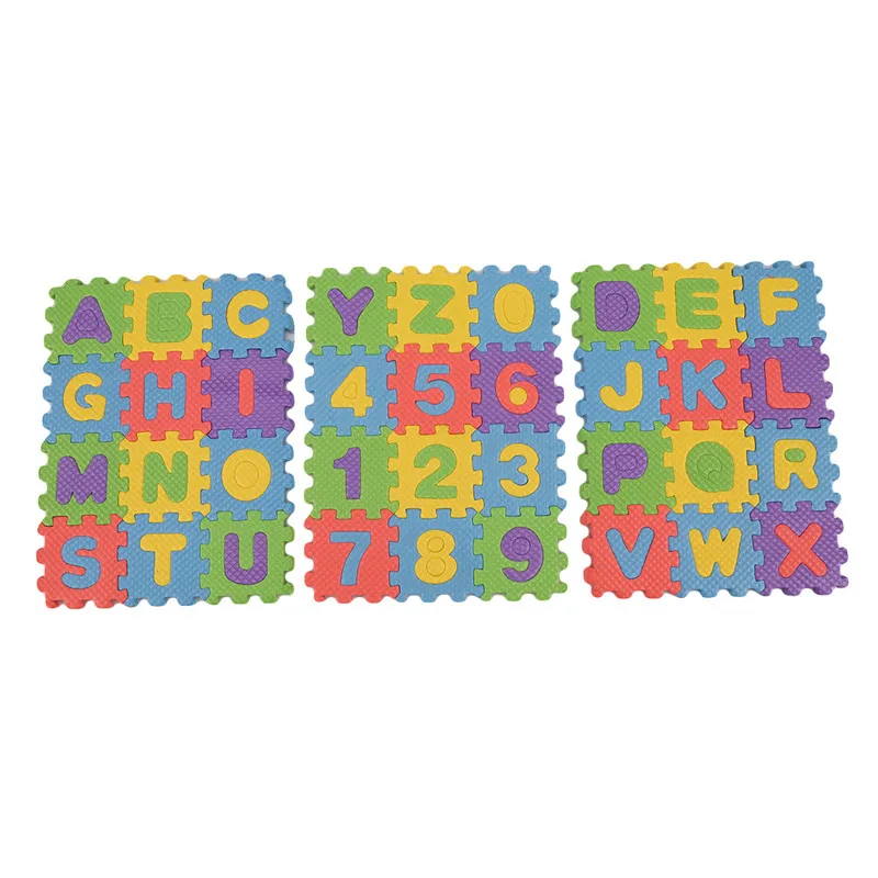 36 шт./компл. детская мини EVA пены алфавит, буквы, цифры тапочки отличного качества; мягкие детский игровой коврик 3d головоломки для детей развивающие игрушки