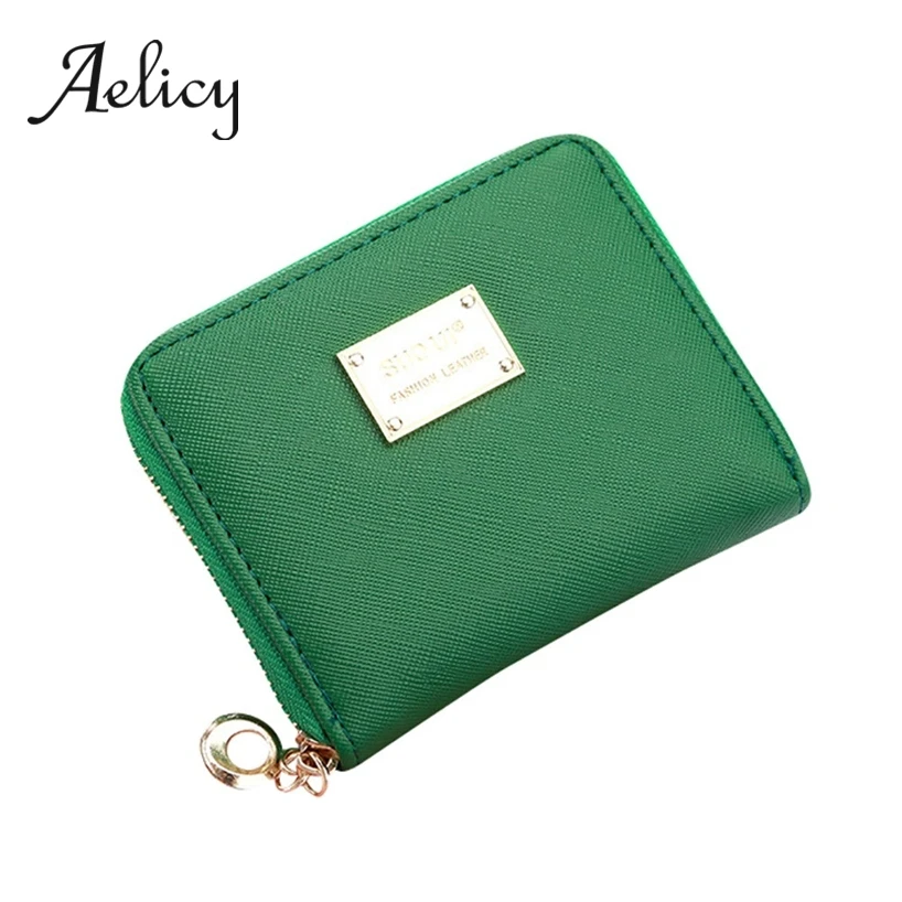 

Aelicy Casual Cute Coin Purse Small Cross Pattern PU Leather Short Zipper Wallet Women High Quality Square Mini Money Bags 0501