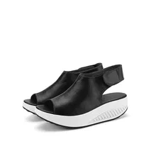 Reine Farbe Sommer Sandalen 2017 Outdoor Plattform Schuhe Für Frauen 35-40 Plus Größe Fischkopf Schuhe Leder Mehr farben Schuhe
