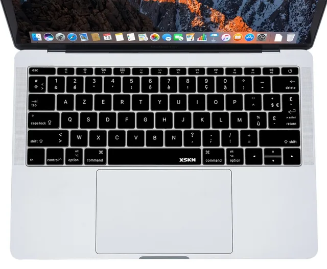 XSKN French AZERTY Silicone Keyboard Skin Cover for New Macbook 13 inch