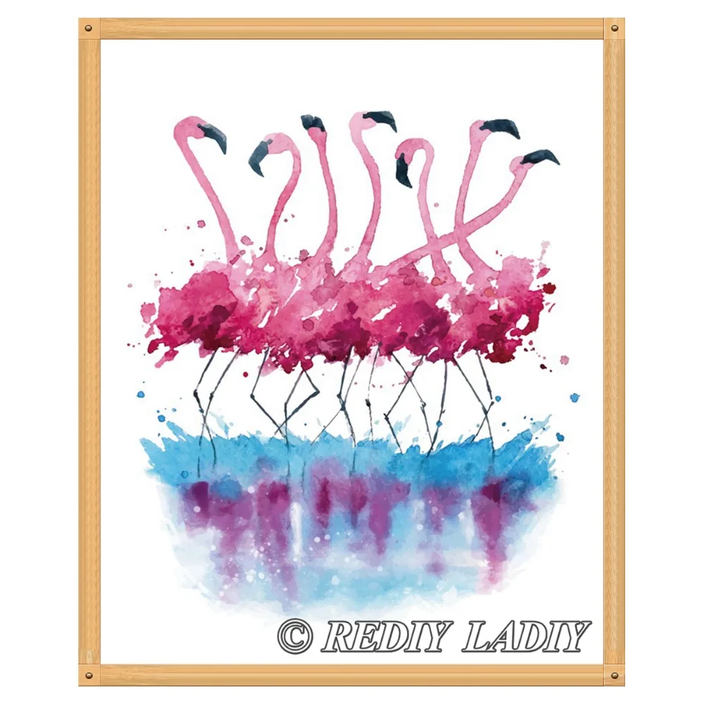 

Full Square Drill Diamond Embroidery Flamingo Ballet 5D Diamond Painting Cross Stitch Rhinestones Mosaic Picture Home Decoration