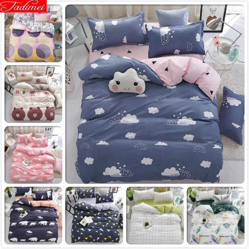 

Cloud Pattern Duvet Cover 3/4 pcs Bedding Set Adult Kids Child Soft Skin Bed Linen Single Full Double Queen King Size Bedspreads