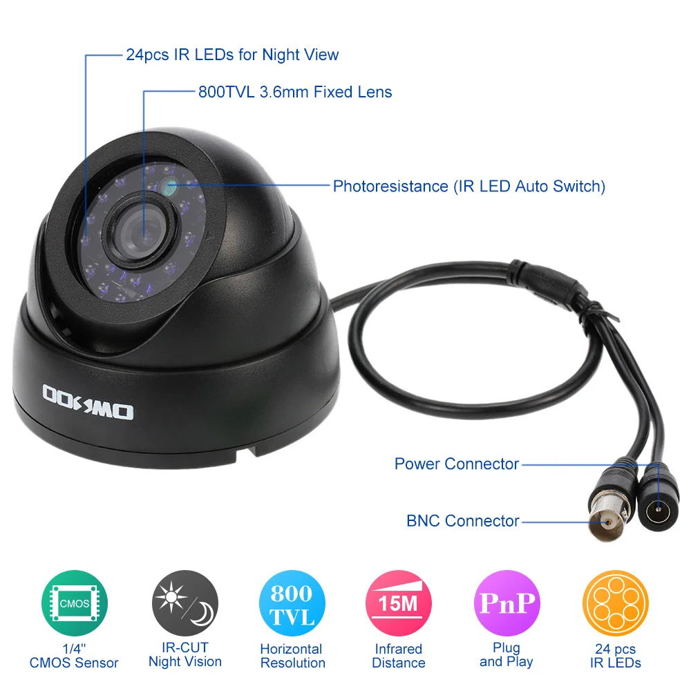 OWSOO Полный CIF 16CH DVR 800TVL на открытом воздухе безопасности Камера Системы HDMI P2P видеорегистратор 8* в маскирующем колпаке для внутренних помещений Камера+ 8* водонепроницаемая камера-Пуля комплект