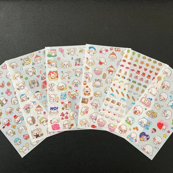 

6 Sheets Cute Adorable Ear Puppy Dog Adhensive Stickers Decorative Album Diary Stick Label Stationery Decor Hand Account