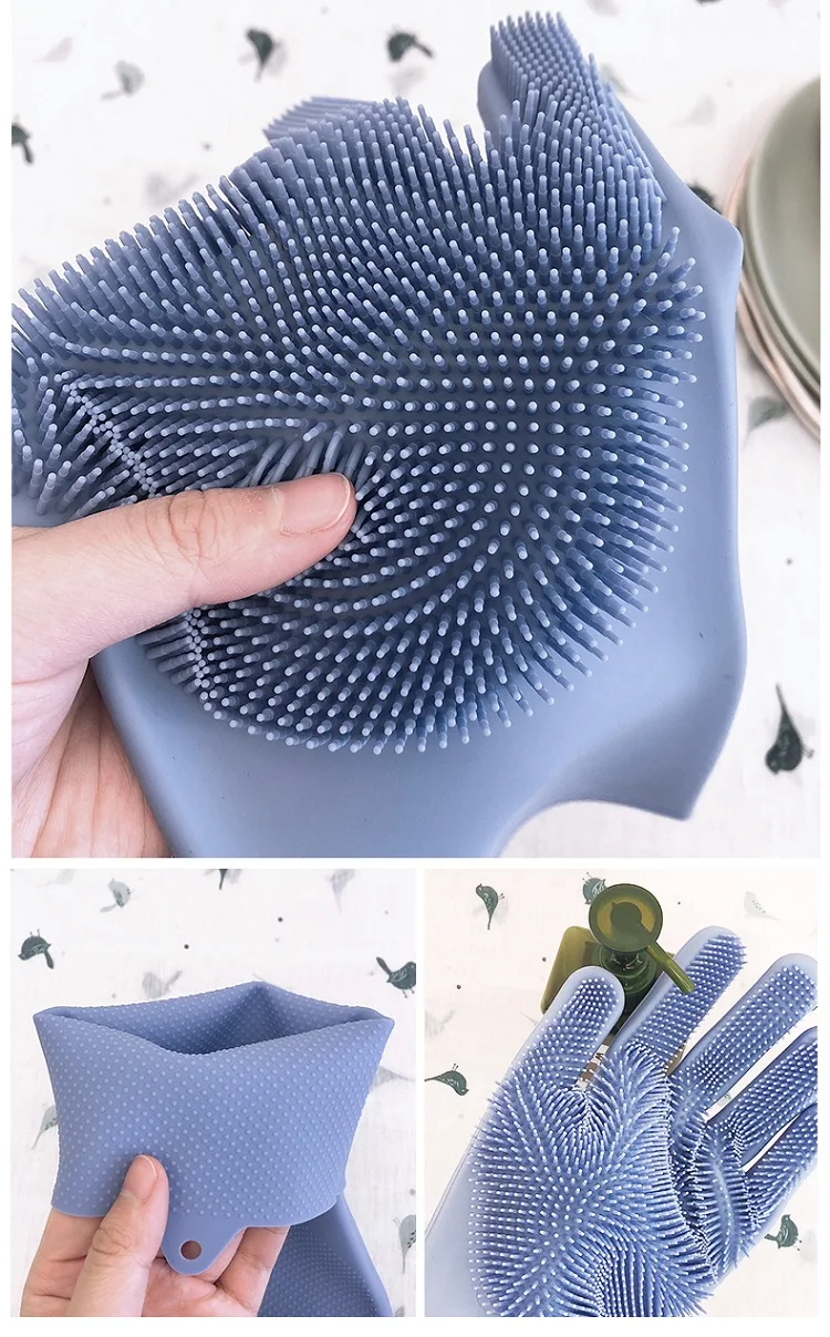 2 шт./пара Волшебные силиконовые резиновые тарелки моющиеся перчатки качественная щетка для мытья посуды для многофункциональной кухни помощник для ванной уход за волосами