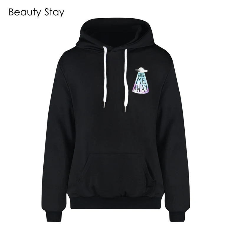 Женские толстовки BeautyStay с 3d принтом инопланетянина свитшоты бархатный свитшот