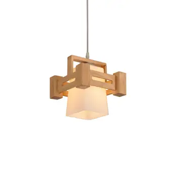 

2017 modern family simple popular energy-saving glass frame edge a light wood art living room study chandelier