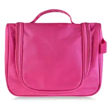 Solid Color Wash Luggage Zipper Polyester Oxford Storage Cosmetic Makeup Bag Portable Travel Organizer Cosmetic Bag