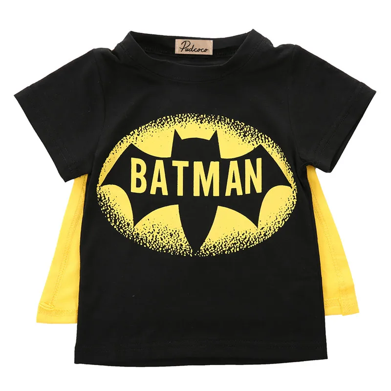 Дети для мальчиков короткий рукав с рисунком Супермена футболка Batmen футболки, костюмы, одежда комплект одежды для маленьких мальчиков; комплект одежды для мальчиков
