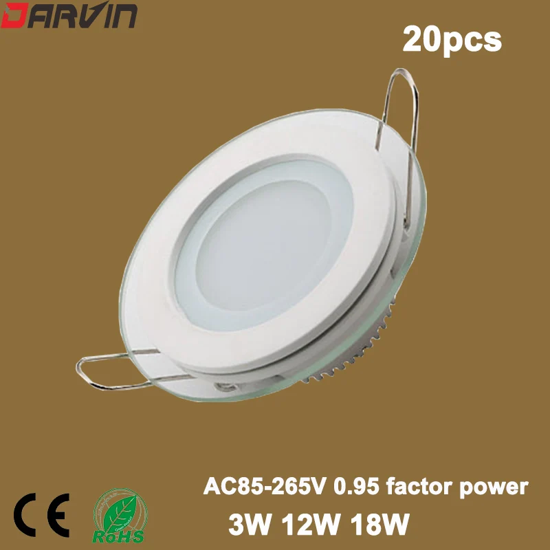 

6W led panel 12W 18W LED Panel Downlight Round Glass Panel Lights Ceiling Recessed Lamps AC 220V Glass Round Ceiling Light