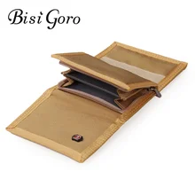 Bisi Goro модные кошельки унисекс холщовый кошелек для денег сумка для монет на молнии Короткий Мужской кошелек держатель для карт тонкий кошелек 5 цветов