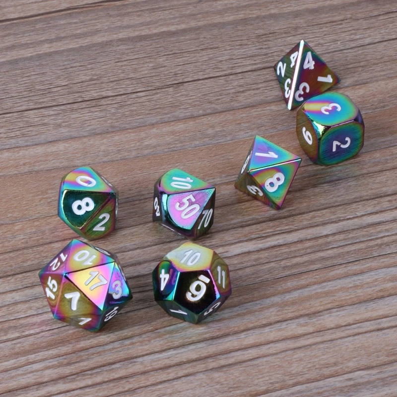 M89CHigh качество 7 шт радужные металлические многогранные ролевые игры DND RPG MTG|Игры