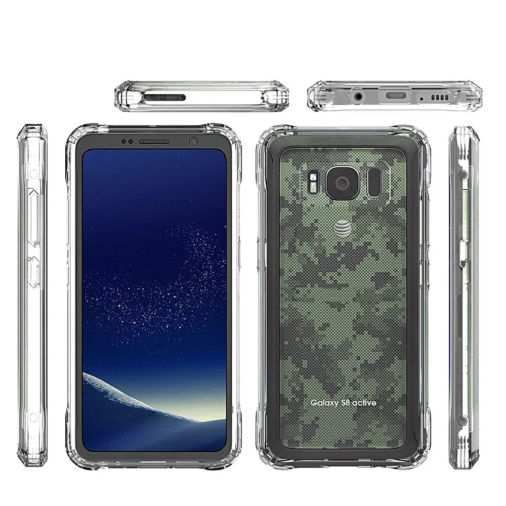 Для samsung Galaxy S8 Active Slim Fit ударопрочный жесткий чехол-накладка из поликарбоната Мягкая силиконовая рамка Прозрачный чехол для samsung Galaxy S8 Active