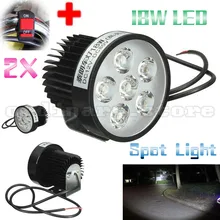 2x Super Brillante 18 W 6 LED de La Motocicleta Luz de Niebla Del Faro de Conducción para todos moto eléctrica punto lámpara de la noche de seguridad con 1 unids interruptor