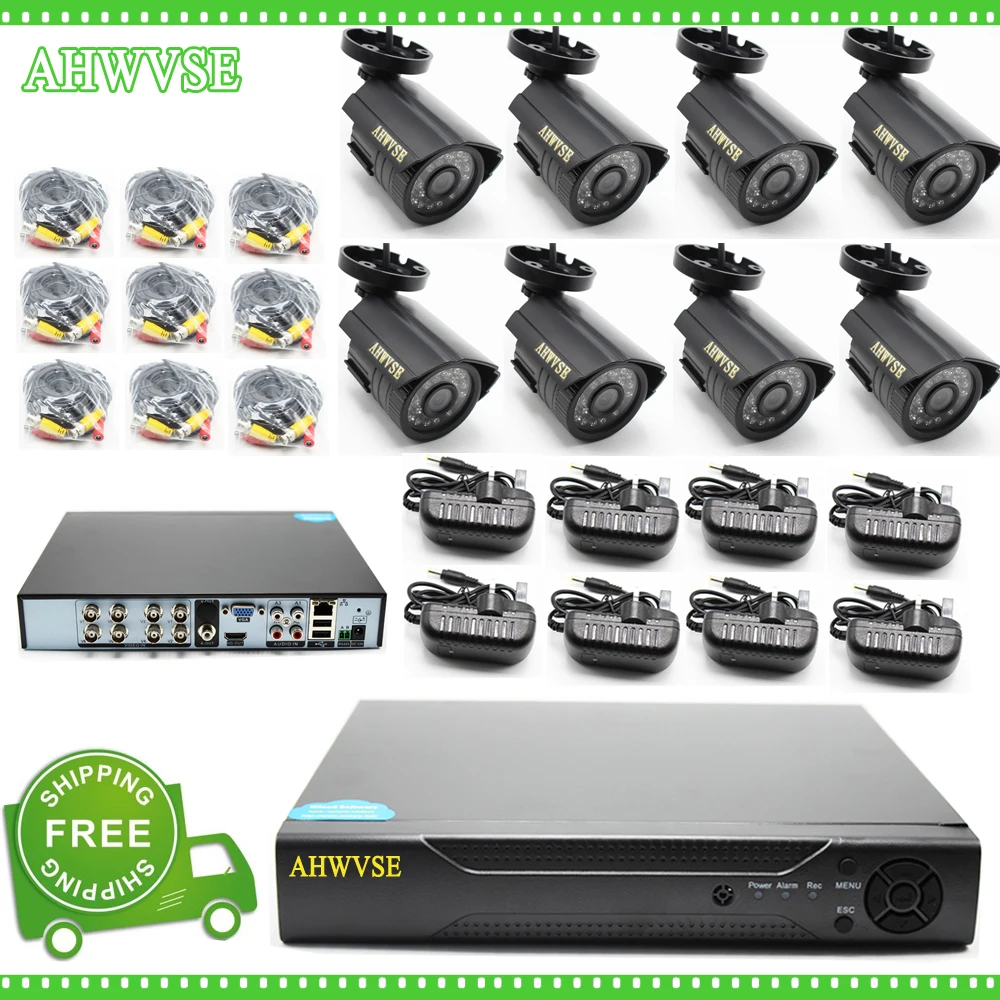 8CH AHD DVR Recorder Video Surveillance System Kit CCTV Oudoor 960P