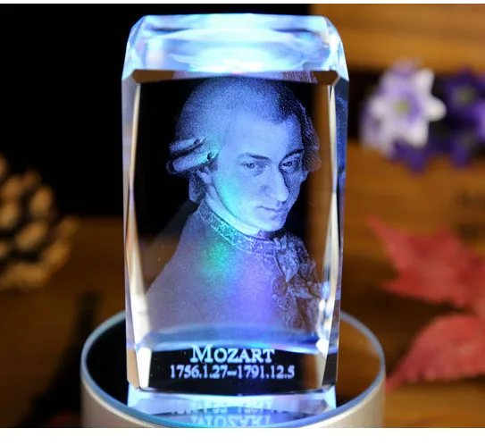 

OFFICE HOME best gift limited edition Decor 3D Wolfgang Amadeus Mozart Crystal Image Decoration