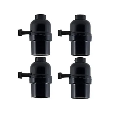 

IWHD DIY Портативные патроны E27 с выключателем, черные пластиковые аксессуары для освещения, патрон патрона лампы E27