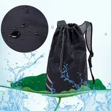 Masculino esportes mochila à prova dlarge água grande capacidade sacos de viagem casual simples drawstring mochila basquete mochilas preto(China)