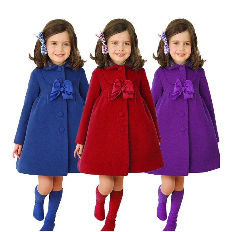 Модная детская верхняя одежда с бантом для девочек; новые милые пальто для девочек; сезон весна-осень; теплая одежда; детская Длинная Верхняя одежда; кашемировые пальто