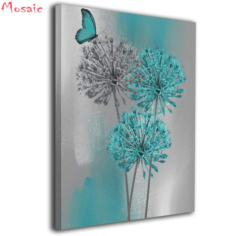 

DIY Diamond embroidery Butterfly Flower Dandelion Cross Stitch Full Square/Round diamond painting rhinestones gift