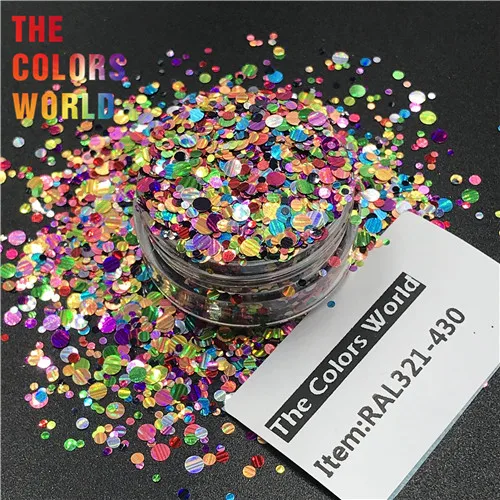 TCT-189 Holographic Stripe Glitter Mix Size Shape For Nail Glitter Nail Art Decoration Nail Gel Makeup Facepaint Manual DIY - Цвет: RAL321-430   200g