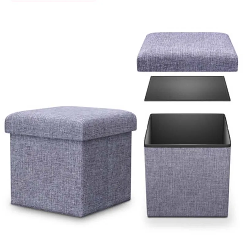 buy Multi functional storage receive stool can sit stool folding bin toy box function of stool chair sofa in shoes Europe And Americ