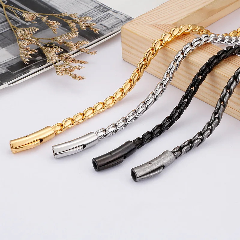 

European and American trend men's single chain necklace fashion jewelry personalized men's chain wild
