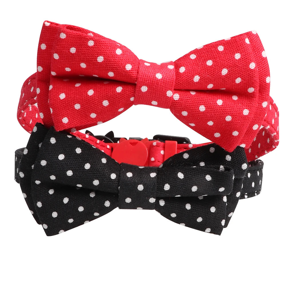

Cat Dog Pet Collar Bell Dot Bow Butterfly Knot Cat Collar Adjustable Buckle Necklace Puppy Dog Collar Pet Supplies