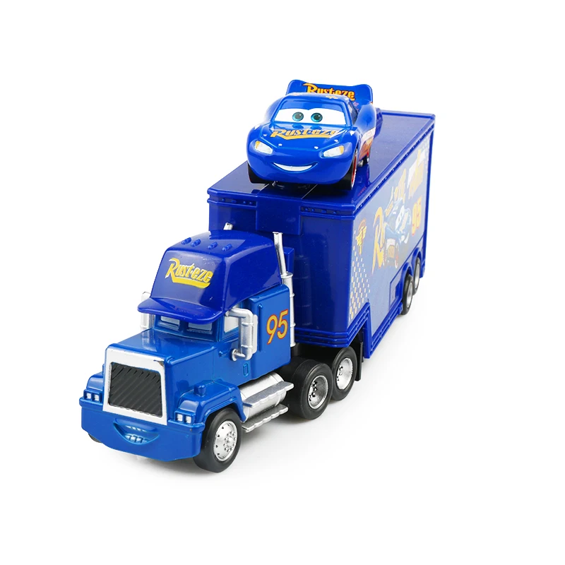 Дисней Pixar Cars 3 2 шт. сказочный с Lightning McQueen контейнер для грузовика 1:55 литой под