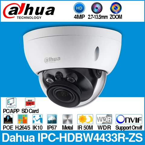 Câmera de Rede Cctv com 50 Dahua Câmera m Faixa ir Vari-foco Lente Substituir Ipc-hdbw4431r-zs Ipc-hdbw4433r-zs 4mp ip