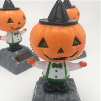 

3 PCS Car Interior Ornaments Halloween Cartoon Plastic Jack-O-Lantern Shaking Head Figure Car accessory Auto Decaration Orange