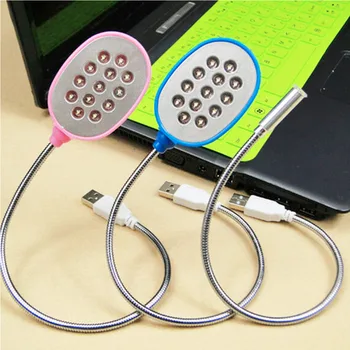 

USB 13 LED White Light Flexible Table Lamp for PC Notebook Laptop Tablet Portable Computer Lamps Lighting for Reading
