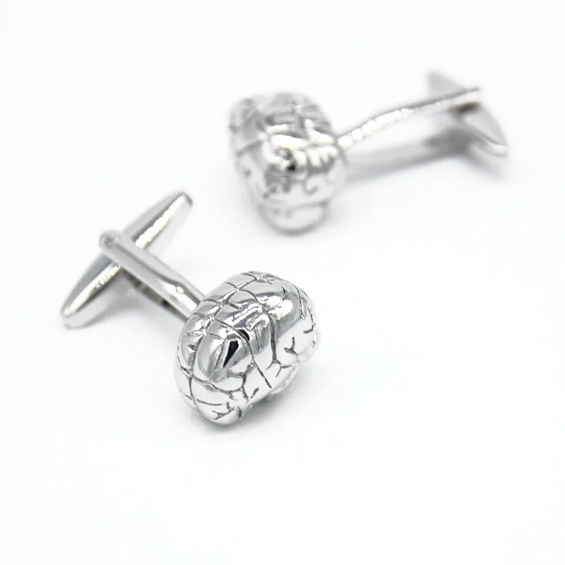 Wholesales&retail Me's Jewelry Brainstorm Business Gift Cufflinks Silver color Brain Shirt Wedding Unique Polished Free Shipping