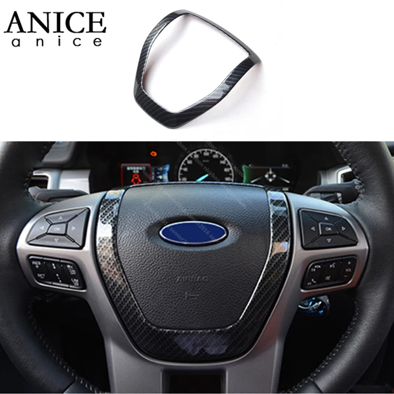 

Carbon fiber color Steering Wheel Frame Decorator Cover for Ford Ranger Everest Endeavour